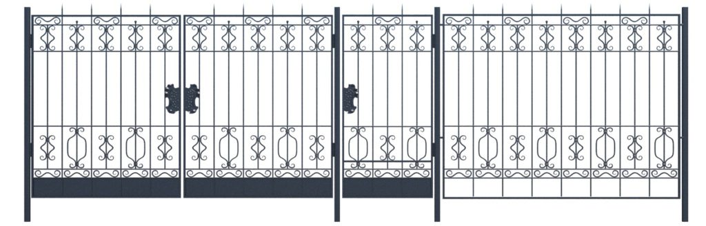 Кованые ворота и кованый забор арт. ВК-14
