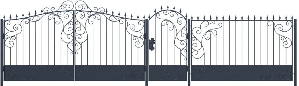 Кованые ворота и кованый забор арт. ВК-27