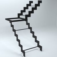 Металлическая лестница Лофт с площадкой